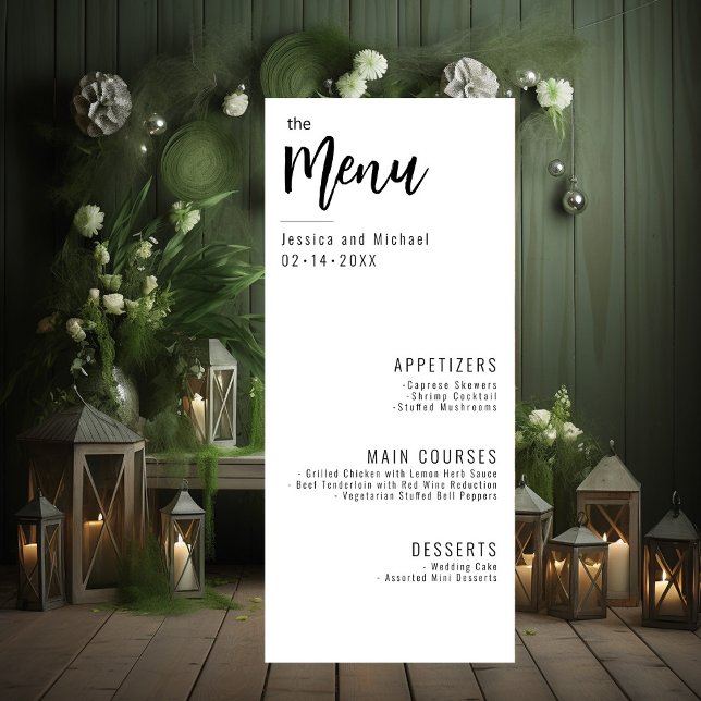💍 Minimalistisches Menü Menükarte (The Menu Card from Elegance collection. )