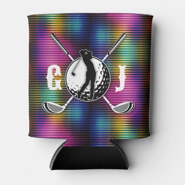 Minimalistisches Metallic-farbiges Monogramm-Desig Dosenkühler (Vorderseite)