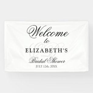 Minimalistisches Mit Monogramm Begrüßungs-Brautpar Banner