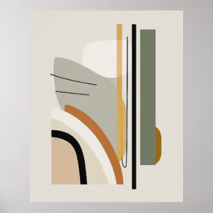 Minimalistisches Mittelalter Abstrakte Mauer Kunst Poster