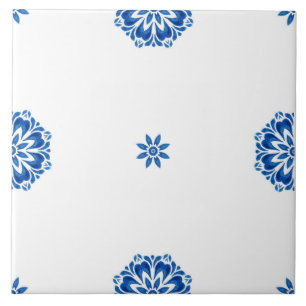 Minimalistisches Mittelmeer Blau und Weiß Fliese