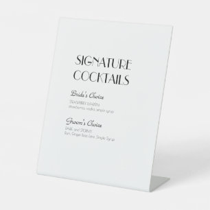 Minimalistisches Modern Art Deco Cocktail Menü Hoc Sockelschild