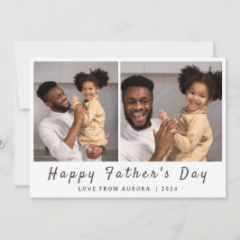 Minimalistisches Modern Happy Vathers Day 2 Foto Feiertagskarte