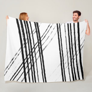 Minimalistisches modernes abstraktes Schwarz und W Fleecedecke