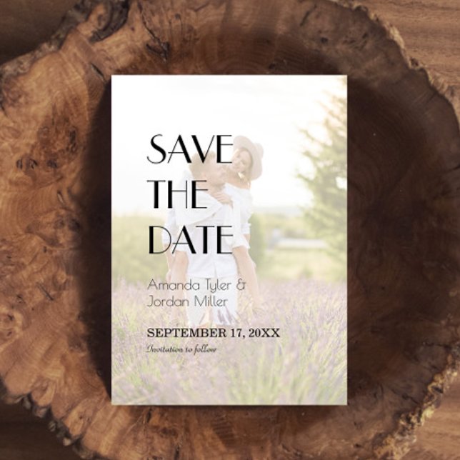 Minimalistisches modernes Art Deco Hochzeitsfront- Save The Date (Von Creator hochgeladen)