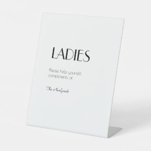 Minimalistisches modernes Art Deco Wedding Ladys B Sockelschild