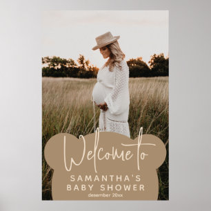 Minimalistisches, modernes Baby Dusche Foto Empfan Poster