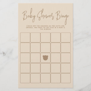 Minimalistisches, modernes Bärenspuffel Bingo Game