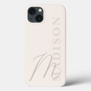 Minimalistisches, modernes Beige Anfangsmonogramm Case-Mate iPhone Hülle
