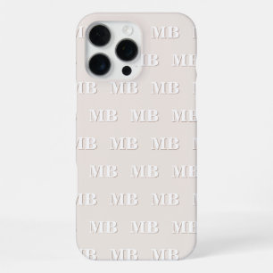 Minimalistisches modernes beiges Anfangsbuchstaben iPhone 16 Pro Max Hülle