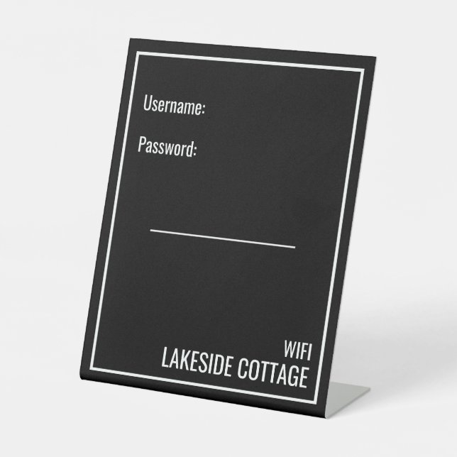 Minimalistisches, modernes Black Vacation Rental W Sockelschild (Vorderseite)