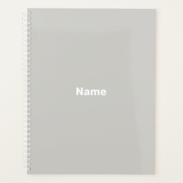 Minimalistisches, modernes, blassgraues, individue planer (Vorderseite)