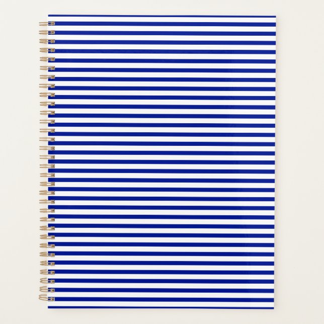 Minimalistisches, modernes blaues Streifen-Muster  Planer (Vorderseite)