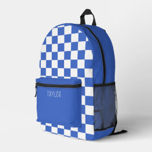 Minimalistisches, modernes Blue Checkerboard Bedruckter Rucksack
