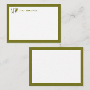 Minimalistisches modernes Border-Monogramm Mitteilungskarte