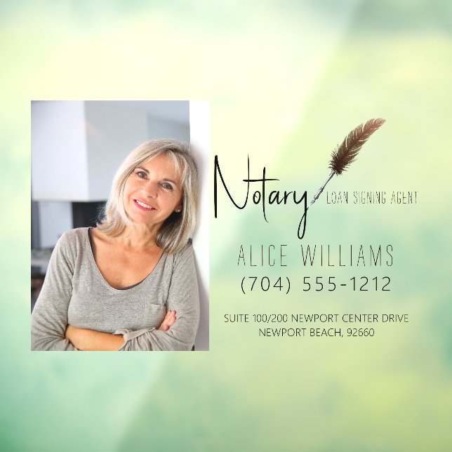 Minimalistisches modernes braunes und weißes Notar Fensteraufkleber (Blatt 3)