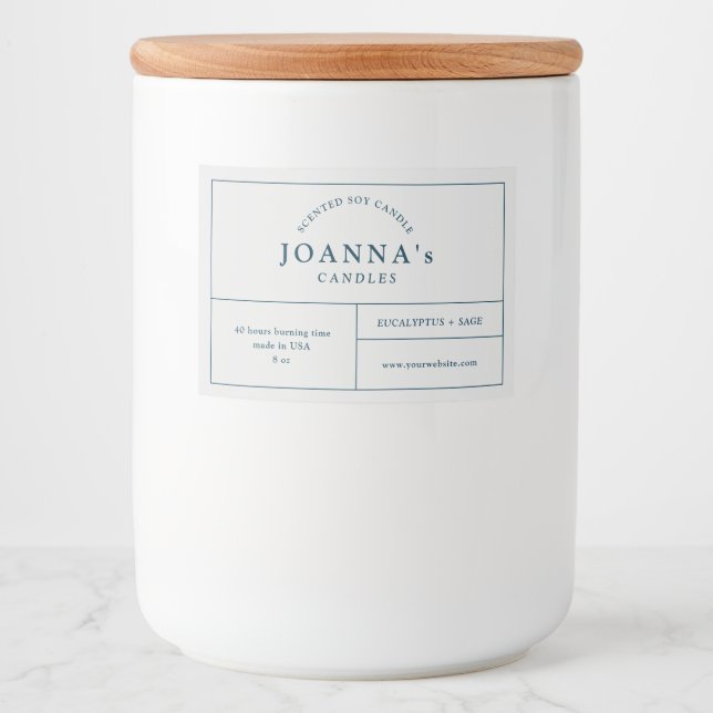 Minimalistisches, modernes Candle-Label Lebensmitteletikett (Vorderseite)