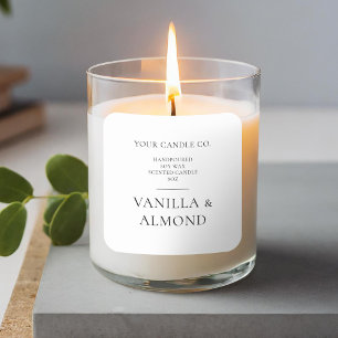 Minimalistisches, modernes Candle-Label Quadratischer Aufkleber