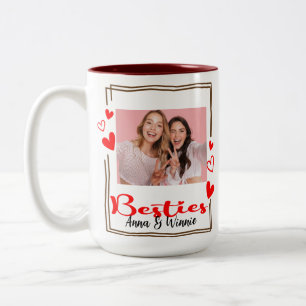 Minimalistisches modernes Chic-Besten-Freunde-BFF- Zweifarbige Tasse