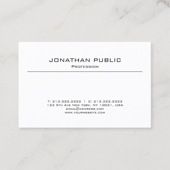 Minimalistisches modernes Design Elegante Schlicht Visitenkarte (Vorderseite)