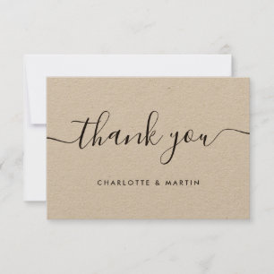 Minimalistisches, modernes Drehbuchpapier Dankeskarte
