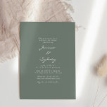 Minimalistisches, modernes dunkles Brautparty Einladung<br><div class="desc">Minimalistische moderne dunkle Sage Green Script Bridal Dusche Einladung</div>