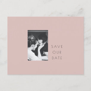 Minimalistisches modernes Dusty Blush Foto Save th Postkarte