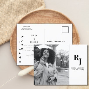 Minimalistisches modernes einfaches Foto Save the Postkarte