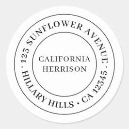 Minimalistisches modernes einfaches Randdesign Runder Aufkleber