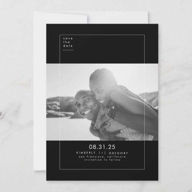 Minimalistisches modernes elegantes Foto Save the  Save The Date (Vorderseite)