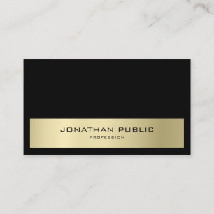 Minimalistisches modernes elegantes Schwarz & Gold Visitenkarte