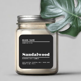 Minimalistisches, modernes Etikett für Kerzen Quadratischer Aufkleber