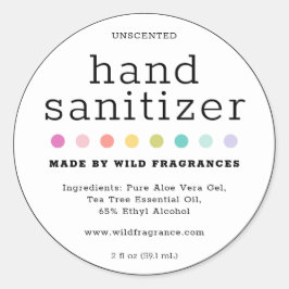 Minimalistisches, modernes Etikett mit Handreinigu Runder Aufkleber