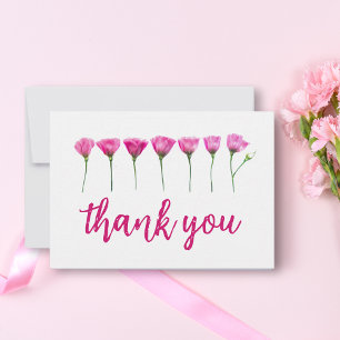 Minimalistisches modernes florales Rosa  Dankeskarte
