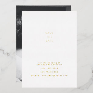 Minimalistisches modernes Foto elegante Goldene Sa Folieneinladung