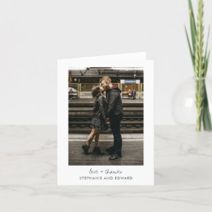 Minimalistisches modernes Foto geklappt Liebe und Dankeskarte