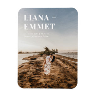 Minimalistisches modernes Foto - Hochzeit spart da Magnet