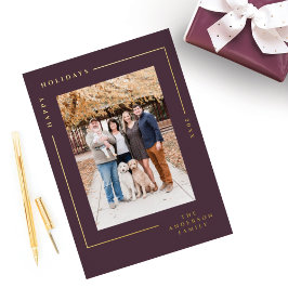 Minimalistisches, modernes Foto mit einfachen Gold Folien Feiertagskarte
