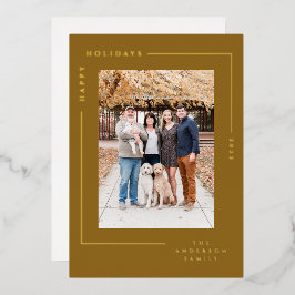 Minimalistisches, modernes Foto mit einfachen Gold Folien Feiertagskarte