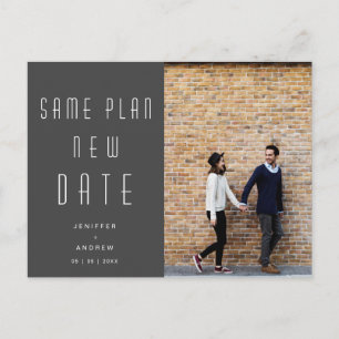Minimalistisches modernes Foto Neuhochzeit Postkarte