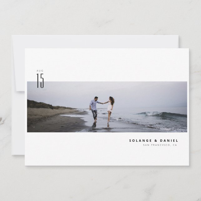 Minimalistisches modernes Foto Save the Date (Vorderseite)