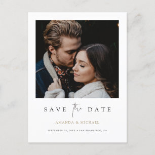 Minimalistisches modernes Foto Save the Date  Ankündigungspostkarte