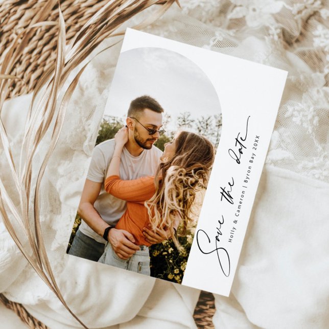 Minimalistisches modernes Foto Save the Date Einla Einladung (Von Creator hochgeladen)