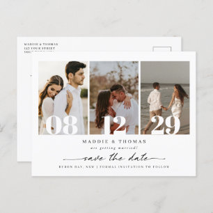 Minimalistisches modernes Foto Save the Date Einla Postkarte