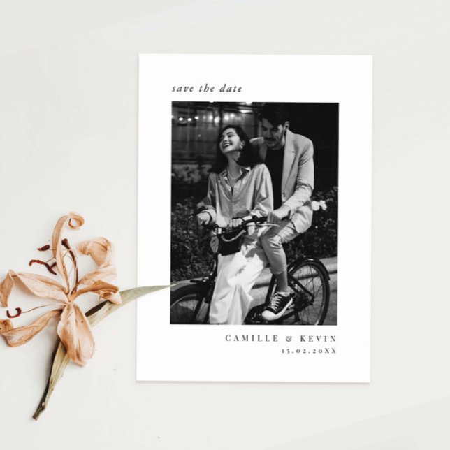 Minimalistisches modernes Foto Save the Date Einladung (Von Creator hochgeladen)
