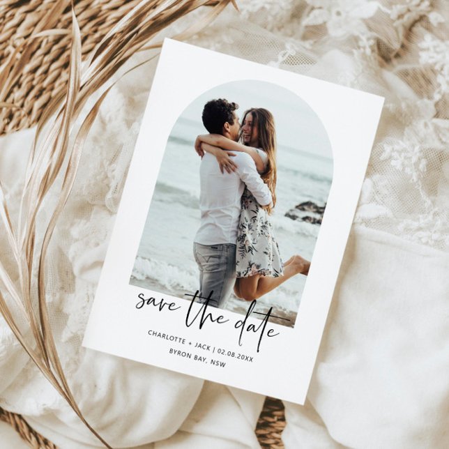 Minimalistisches modernes Foto Save the Date Einladung (Von Creator hochgeladen)