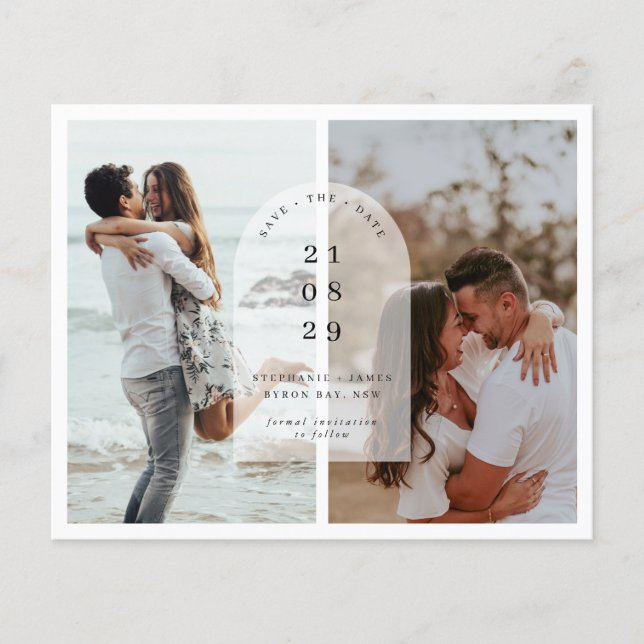 Minimalistisches modernes Foto Save the Date Flyer (Vorne)