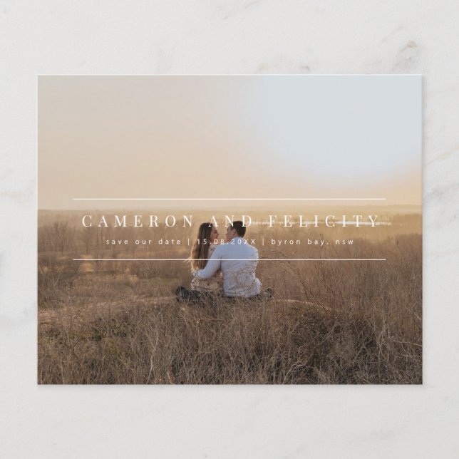 Minimalistisches modernes Foto Save the Date Flyer (Vorne)