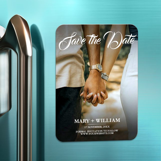 Minimalistisches modernes Foto Save the Date Hochz Magnet (Von Creator hochgeladen)