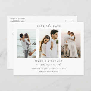 Minimalistisches modernes Foto Save the Date Postkarte